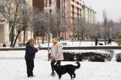 Nieve en Valladolid capital por la borrasca Kristin
