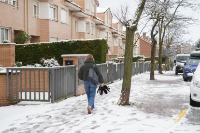 Nieve en Valladolid capital por la borrasca Kristin
