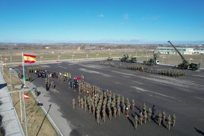 Ceremonia Militar Anual de las unidades de la Brigada Logística en la base militar “El Empecinado”, Santovenia de Pisuerga (Valladolid)