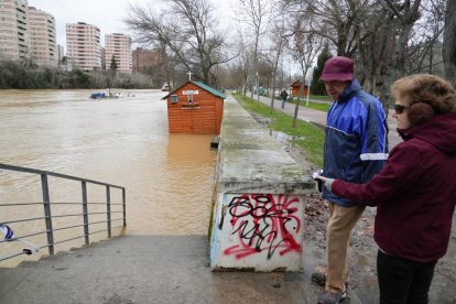 Crecida del río Pisuerga a su paso por Valladolid
