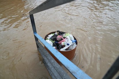 Crecida del río Pisuerga a su paso por Valladolid