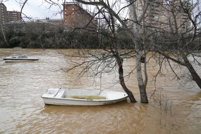 Crecida del río Pisuerga a su paso por Valladolid
