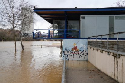 Crecida del río Pisuerga a su paso por Valladolid