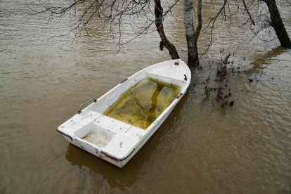 El río Pisuerga crece a su paso por Valladolid.