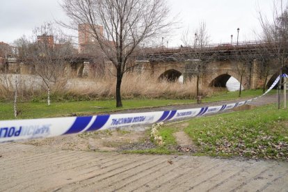 El río Pisuerga crece a su paso por Valladolid.