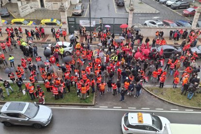 Manifestación del sector de transporte sanitario en Valladolid.
