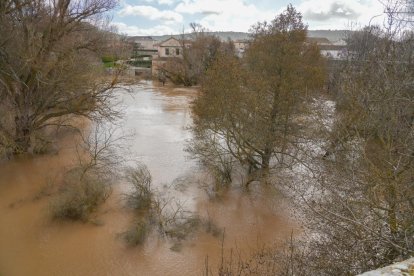 La CHD mantiene en alerta roja al Duero a su paso por Quintanilla de Onésimo.