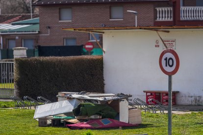 Calles afectadas por la crecida del río en Tudela de Duero. 