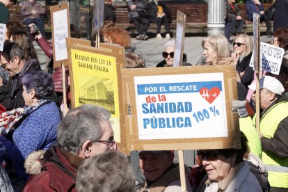 Manifestación en Valladolid por la Sanidad Pública.