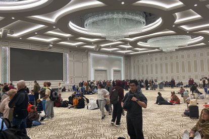 Palacio de Congresos al que fueron desplazados desde el aeropuerto