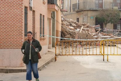 Siete Iglesias de Trabancos. Edificio derrumbado en la plaza Mayor.