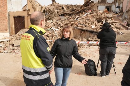 Siete Iglesias de Trabancos. Edificio derrumbado en la plaza Mayor.
