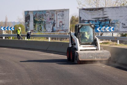 Trabajos en las salidas de la VA-20