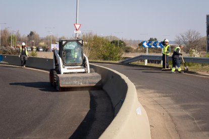 Trabajos en las salidas de la VA-20