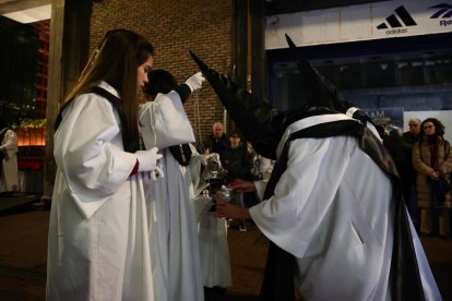Uno de los momentos de la procesión del Arrepentimiento en el Miércoles Santo vallisoletano.