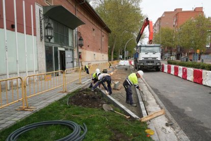 Juan García. 08/04/2026. Valladolid. Obras junto al hotel Marqués de La Ensenada. JUAN GARCÍA.