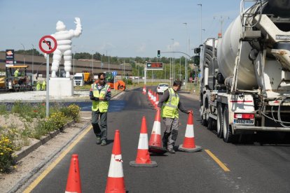 Estado de las obras en la VA-20 de Valladolid.