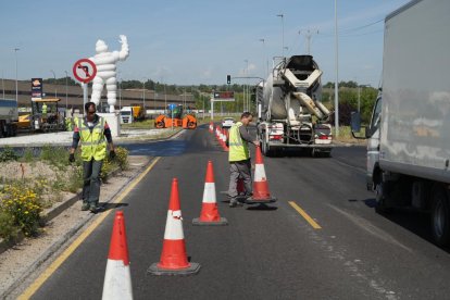 Estado de las obras en la VA-20 de Valladolid.