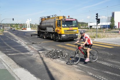 Estado de las obras en la VA-20 de Valladolid.