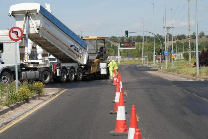 Estado de las obras en la VA-20 de Valladolid.