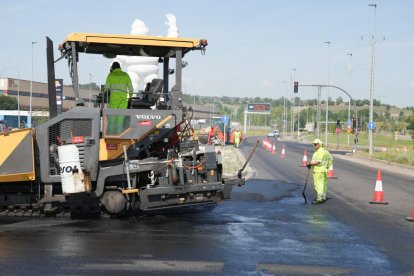 Estado de las obras en la VA-20 de Valladolid.