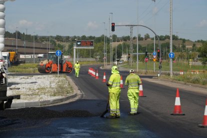 Estado de las obras en la VA-20 de Valladolid.