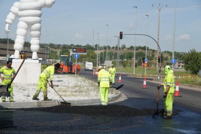 Estado de las obras en la VA-20 de Valladolid.