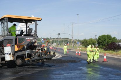 Estado de las obras en la VA-20 de Valladolid.
