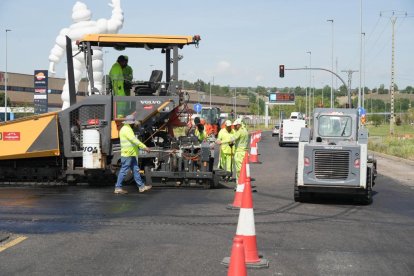 Estado de las obras en la VA-20 de Valladolid.