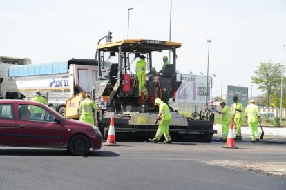 Estado de las obras en la VA-20 de Valladolid.