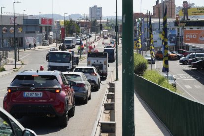 Un momento de las obras en el puente de Daniel del Olmo en Valladolid.