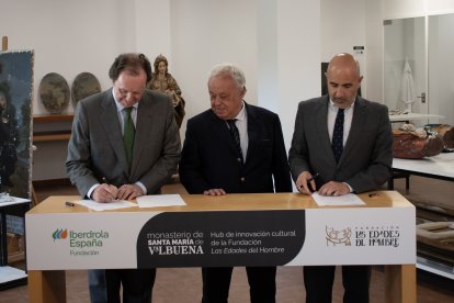 Iberdrola y Las Edades del Hombre renuevan su compromiso para impulsar el Hub de Innovación Cultural en el Monasterio de Santa María de Valbuena.