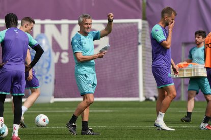 Fran Escribá, durante el entrenamiento de este martes.