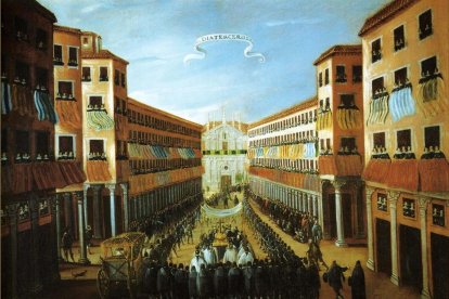 'Procesión de la Vera Cruz en la calle Platerías', de Felipe Gil de Mena.