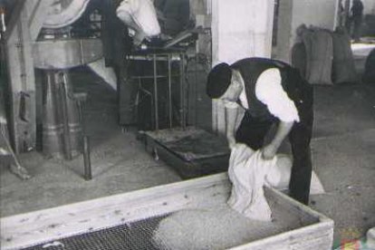 Trabajador en el silo de la Avenida de Gijón de Valladolid.
