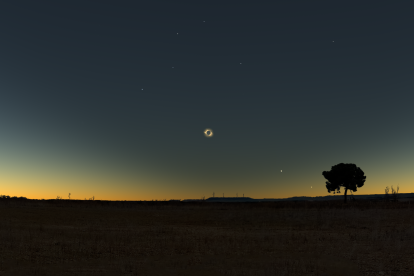 Representación del eclipse total de sol en Villanueva de Duero