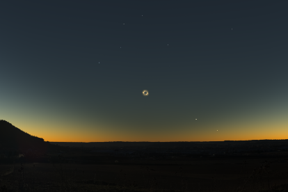 Simulación del eclipse desde La Cistérniga