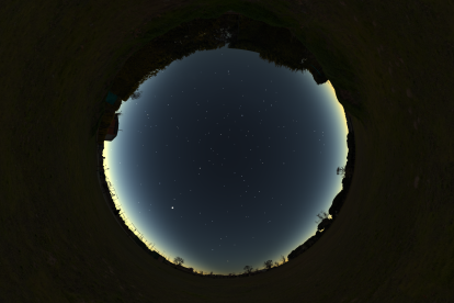 Representación de las vistas de Alcazarén durante el eclipse de sol