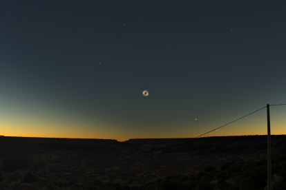 Simulación de las vistas del eclipse en San Miguel del Arroyo