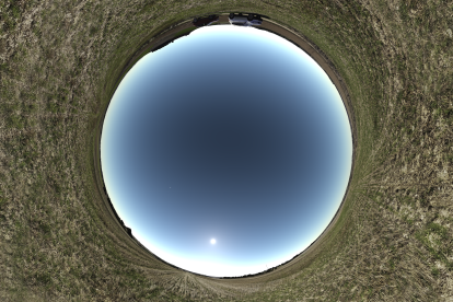 Perspectiva de ojo de pez desde la localización  de Encinas de Esgueva