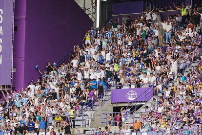 El Deportivo celebra el ascenso en Zorrilla.