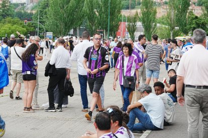 El Deportivo celebra el ascenso en Zorrilla.