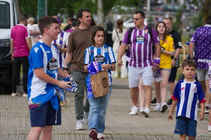 El Deportivo celebra el ascenso en Zorrilla.
