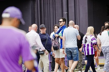 El Deportivo celebra el ascenso en Zorrilla.