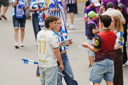El Deportivo celebra el ascenso en Zorrilla.