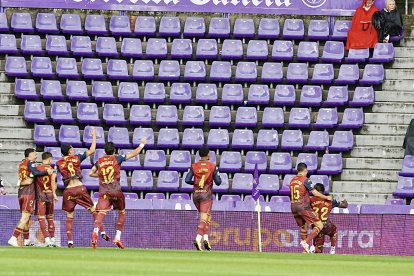 Una acción del real Valladolid 0-2 Deportivo en Zorrilla.