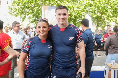 Capitanes de las selecciones internacionales de Seven Rugby en la Plaza Zorrilla.