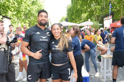 Capitanes de las selecciones internacionales de Seven Rugby en la Plaza Zorrilla.