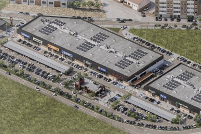 Vista aérea del futuro centro comercial en Medina del Campo