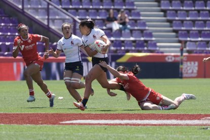 Canadá - España femenino en el SVNS Rugby Series en el Estadio José Zorrilla.